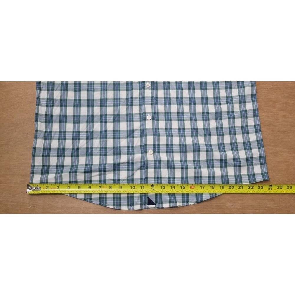 UNTUCKit Green Plaid Button Up Long Sleeve Shirt Size XL Men's Nylon Blend - Picture 7 of 9